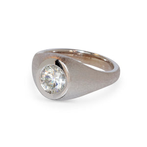 14KT DIAMOND SIGNET RING