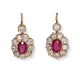 18KT YELLOW GOLD RUBY & DIAMOND EARRINGS