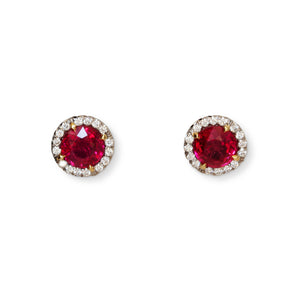 14KT RUBY AND DIAMOND EARRINGS