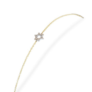 14KT DIAMOND STAR OF DAVID BRACELET