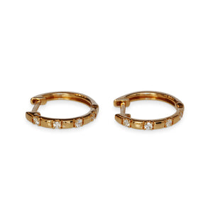 14KT YELLOW GOLD & DIAMOND HUGGIE HOOPS