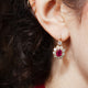 18KT YELLOW GOLD RUBY & DIAMOND EARRINGS