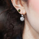 18KT & SILVER-TOPPED DIAMOND FLOWER EARRINGS