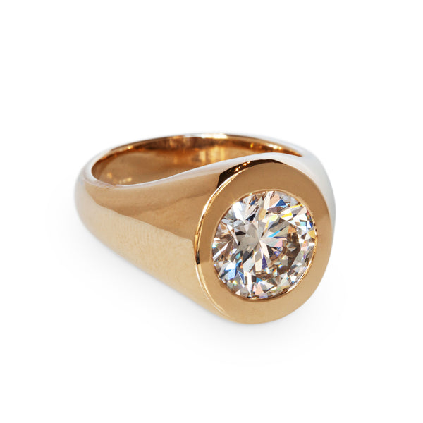 14KT DIAMOND SIGNET RING