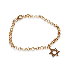 14KT YELLOW GOLD BRACELET WITH STAR OF DAVID CHARM