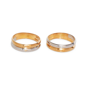 PLATINUM & 18KT YELLOW GOLD MATCHING BAND RINGS